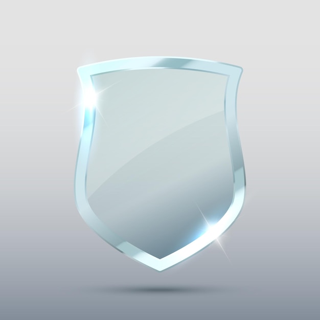 Ilustração de proteção de proteção de escudo de vidro transparente
