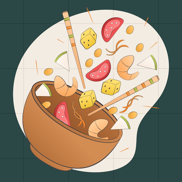 Ilustração de puxão de design plano desenhado à mão