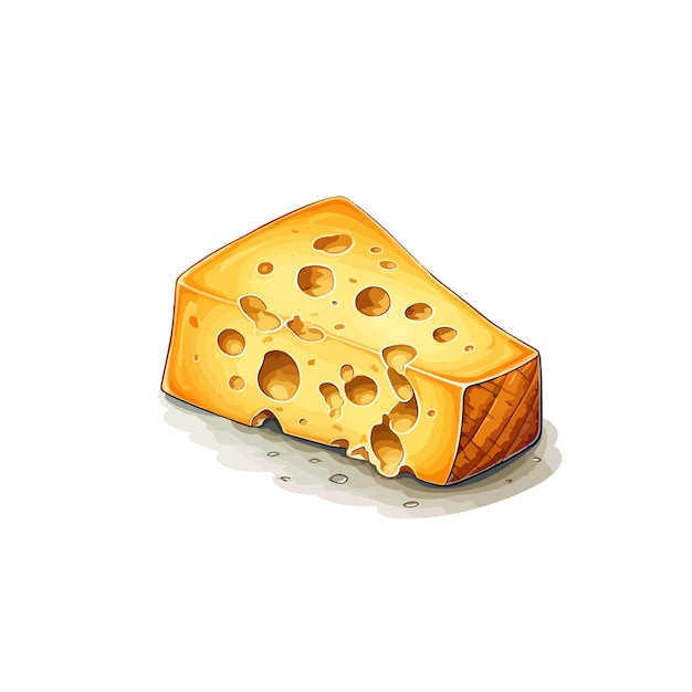 ilustração de queijo de desenho animado desenhada à mão