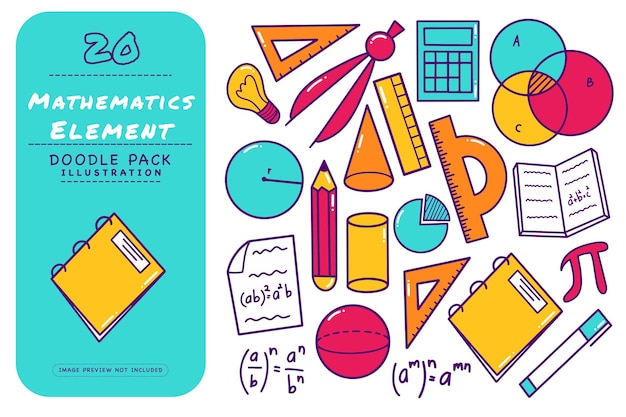 Ilustração de rabiscos de matemática