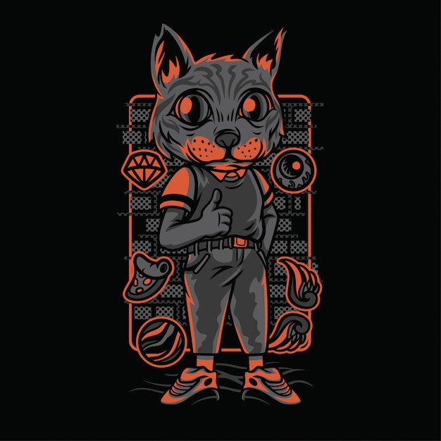 Ilustração de raças de gatos de estilo casual
