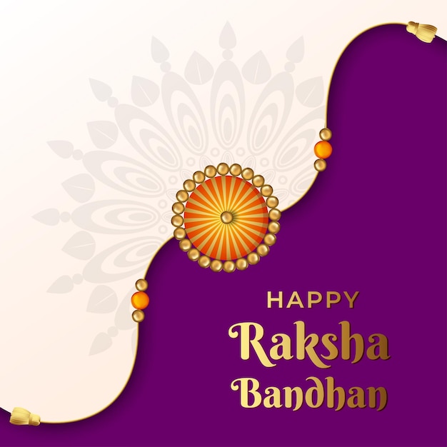 ilustração de Raksha Bandhan, festival indiano de celebração de união de irmão e irmã com decoração