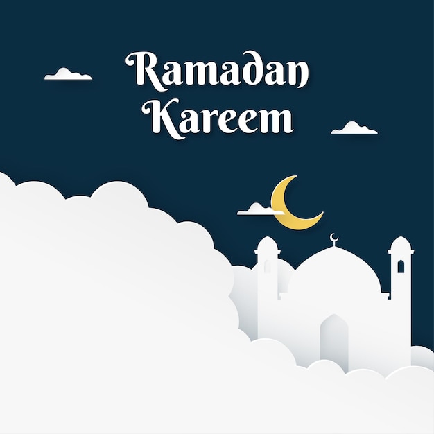 Ilustração de ramadã de estilo de papel