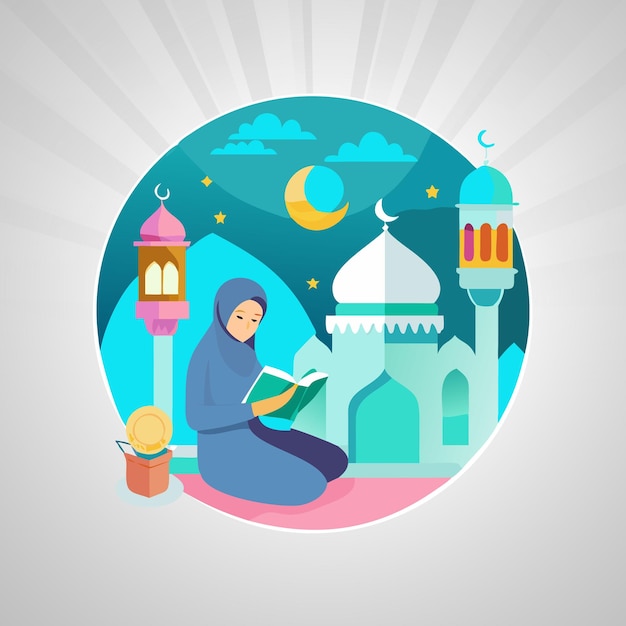 Ilustração de Ramadã plana