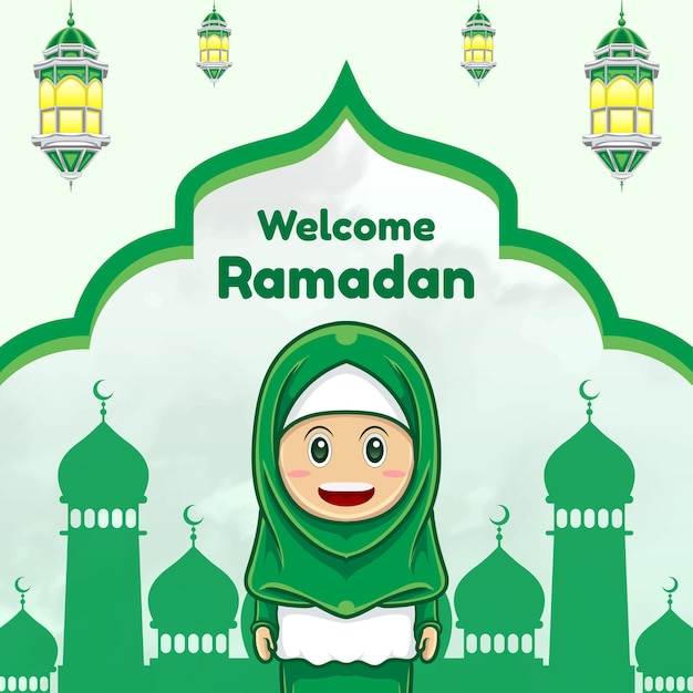 Ilustração de ramadan kareem kids