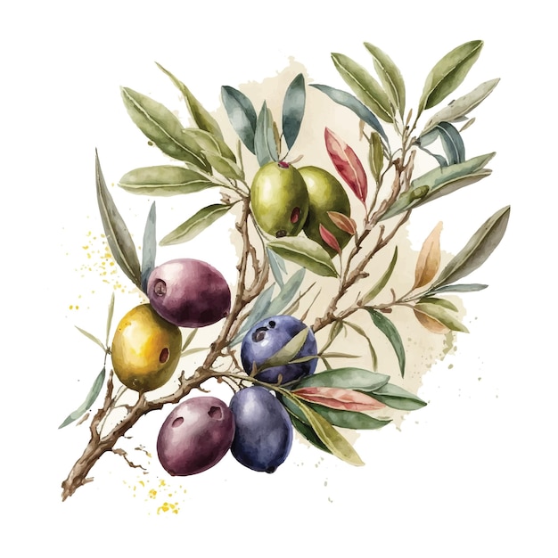 Ilustração de ramo de oliveira 3