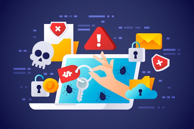 Ilustração de ransomware gradiente