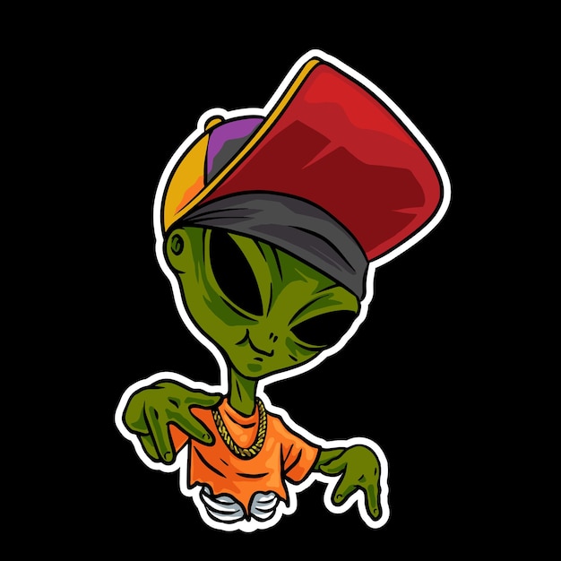 ilustração de rapper de hype alienígena