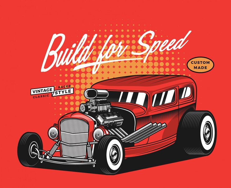 Vetor ilustração de red hotrod