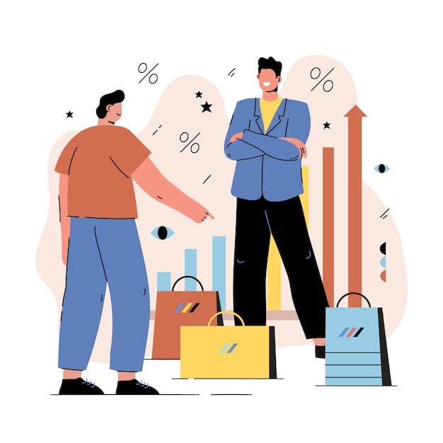 Ilustração de representante de vendas de design plano