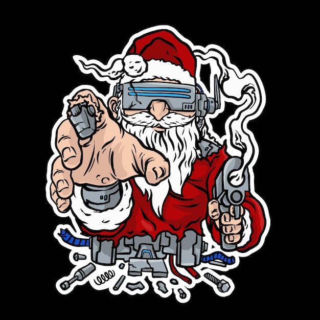 Vetor ilustração de robô de papai noel