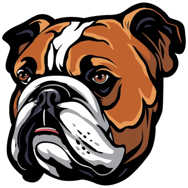 Vetor ilustração de rosto de bulldog vector de cão