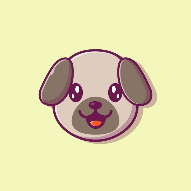 Vetor ilustração de rosto de cachorro fofo. raça de cara de cachorro. conceito animal isolado