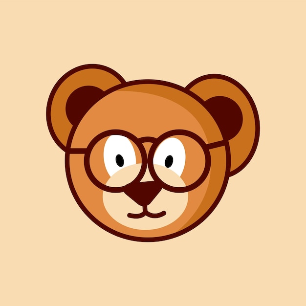Vetor ilustração de rosto de desenho animado de urso