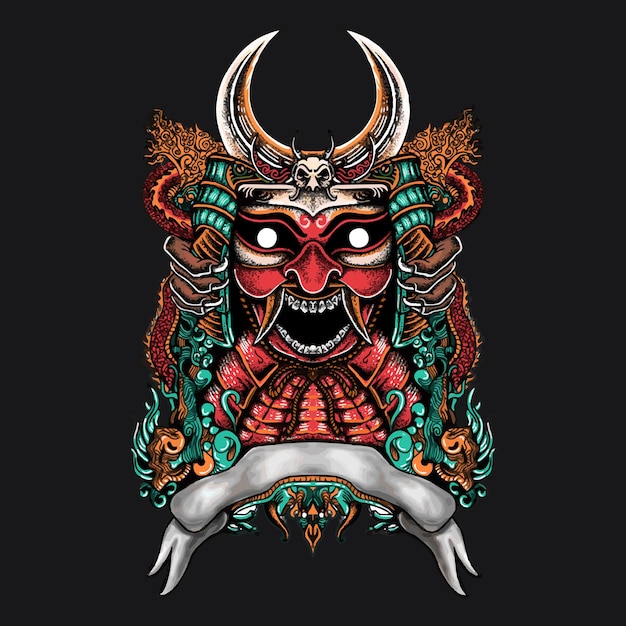 Ilustração de roupas de samurai