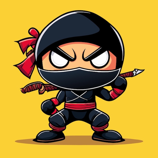 Vetor ilustração de salto do pequeno ninja ágil