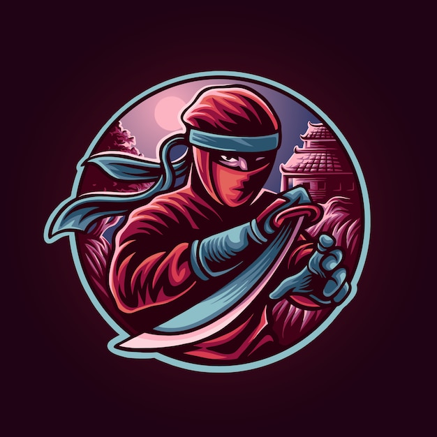 Ilustração de samurai ninja