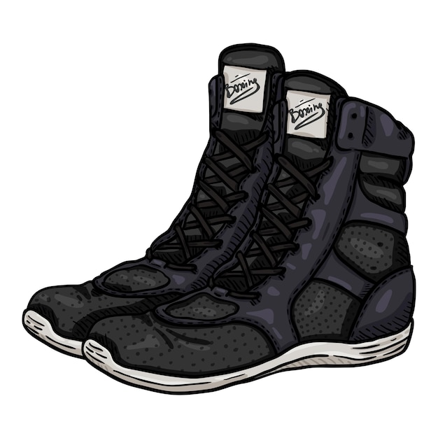 Ilustração de sapatos de boxe de desenho vetorial