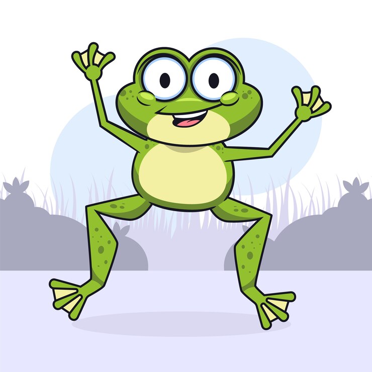 Vetor ilustração de sapo de desenho animado desenhada de mão
