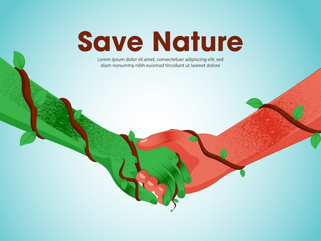 Ilustração de save nature concept