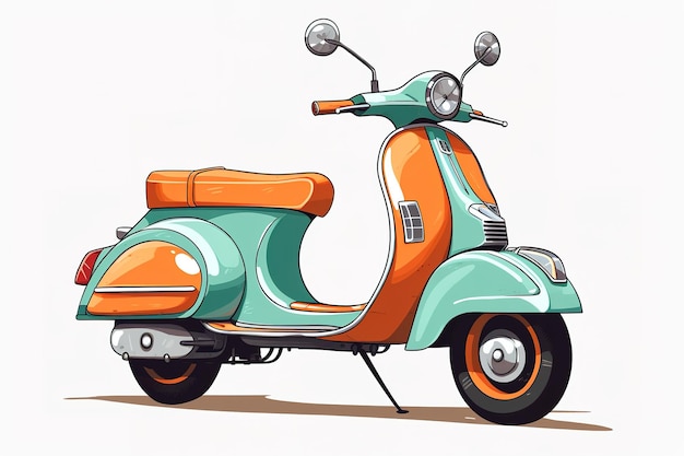 Vetor ilustração de scooter colorida sobre branco