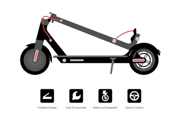 Vetor ilustração de scooter elétrico dobrável vector