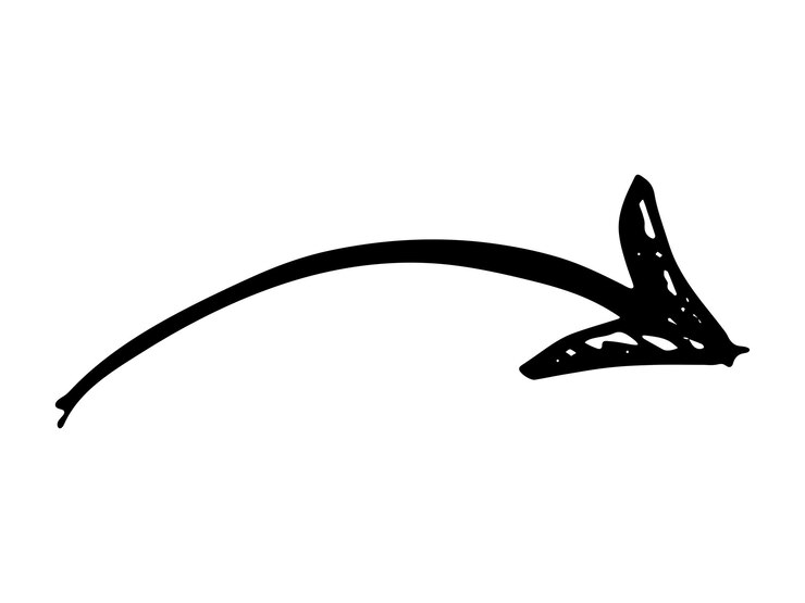 Vetor ilustração de seta de tinta desenhada à mão no estilo de desenho clipart de doodle de negócios elemento único para design