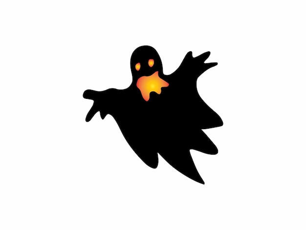 Ilustração de silhueta assustadora de fantasma de halloween