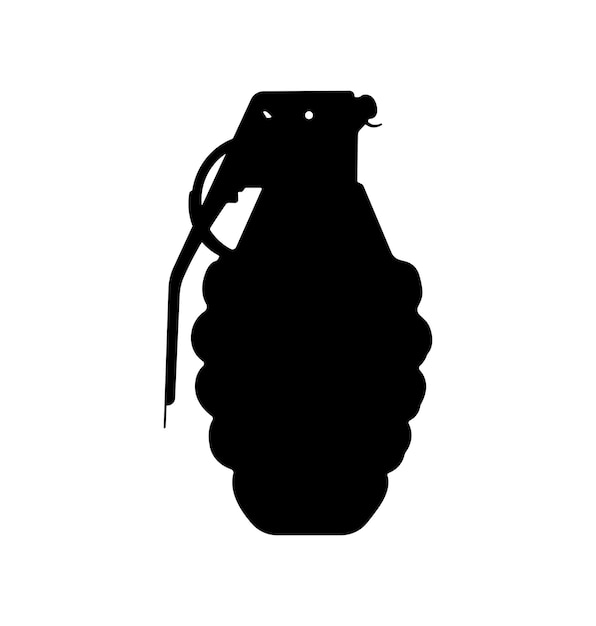 Vetor ilustração de silhueta de arma explosiva de granada de mão