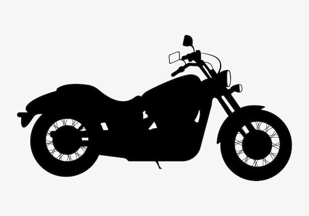 Ilustração de silhueta de bicicleta rápida de motocicleta cruiser