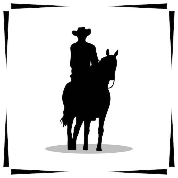 Ilustração de silhueta de cowboy ícones de silhuete de cowboy