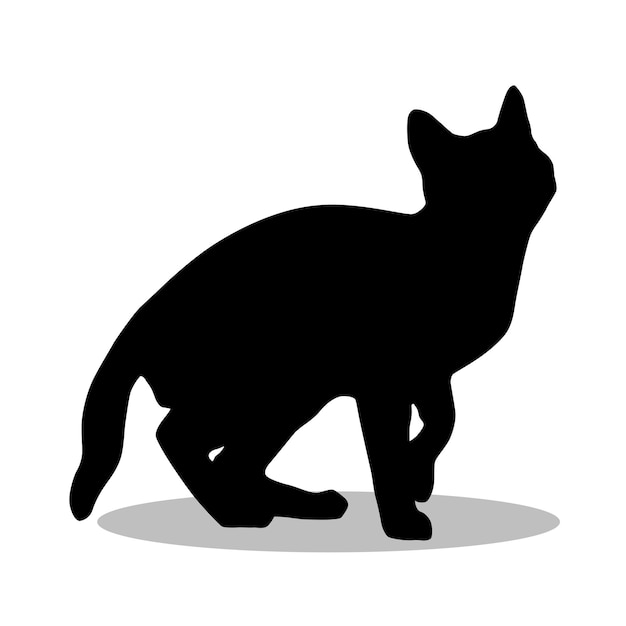 Ilustração de silhueta de gato-de-bengala Design de ícone de silhuete de gato- de-bengal