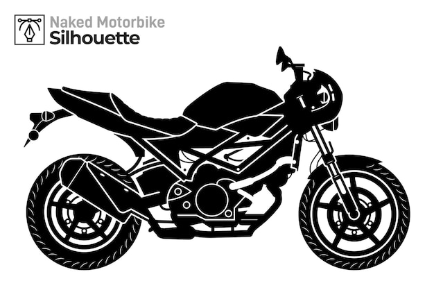 Ilustração de silhueta de moto nua isolada