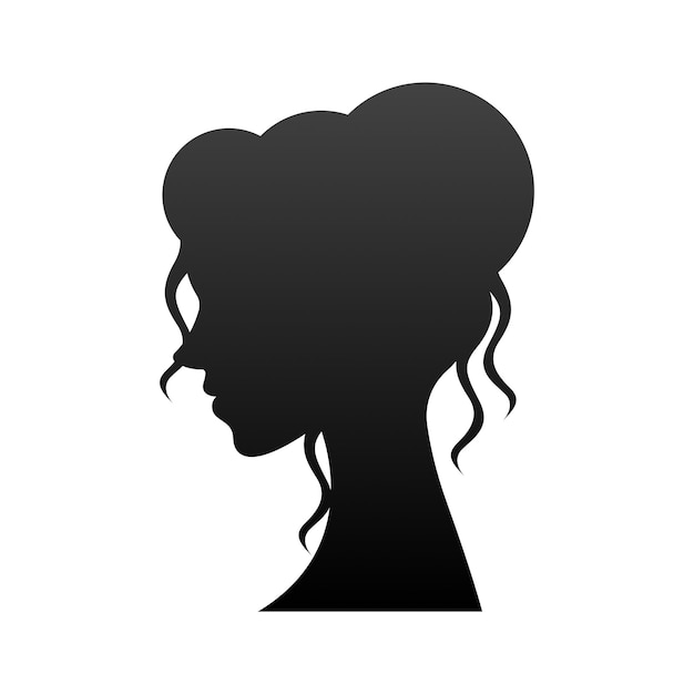 Ilustração de silhueta de mulher isolada em fundo branco