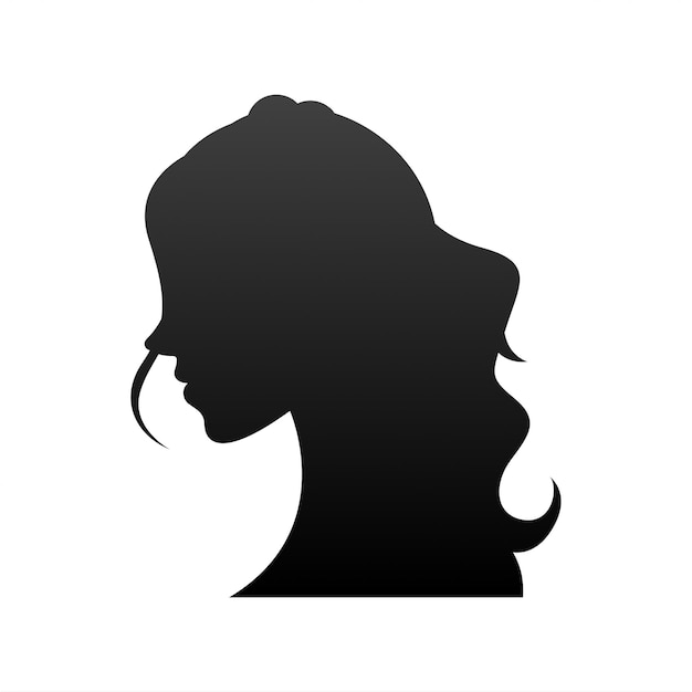 Ilustração de silhueta de mulher isolada em fundo branco
