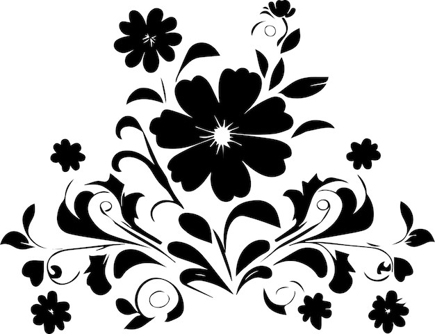 Vetor ilustração de silhueta de vetor de flor 21