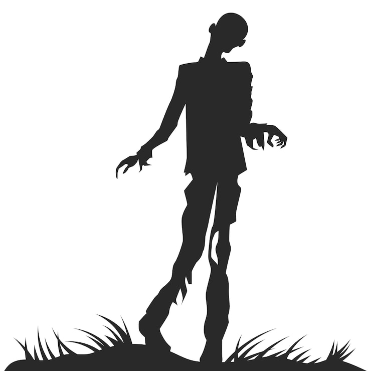 Vetor ilustração de silhueta de zumbi de halloween