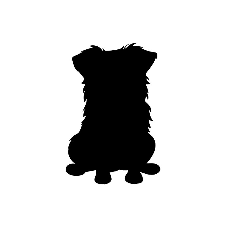 Vetor ilustração de silhueta plana de cão