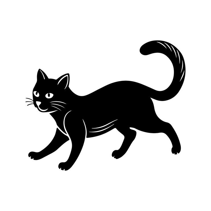 Vetor ilustração de silhueta vetorial da cabeça de gato