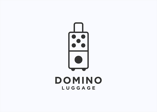 Vetor ilustração de silhueta vetorial de design de logotipo de dominó de viagem