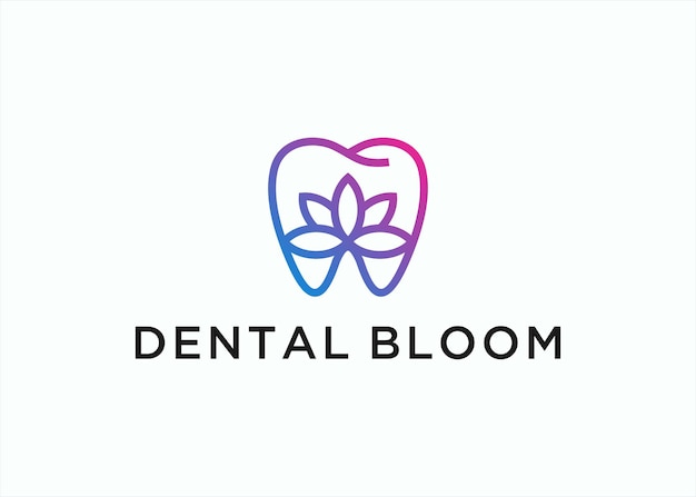Vetor ilustração de silhueta vetorial de design de logotipo de lótus dental