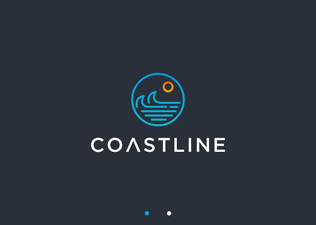 Ilustração de silhueta vetorial de design de onda do logotipo