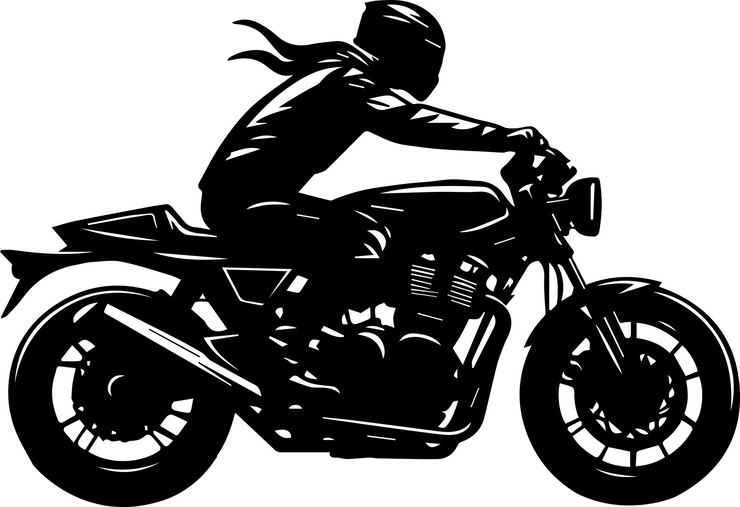 Vetor ilustração de silhueta vetorial de motocicleta cor preta 3