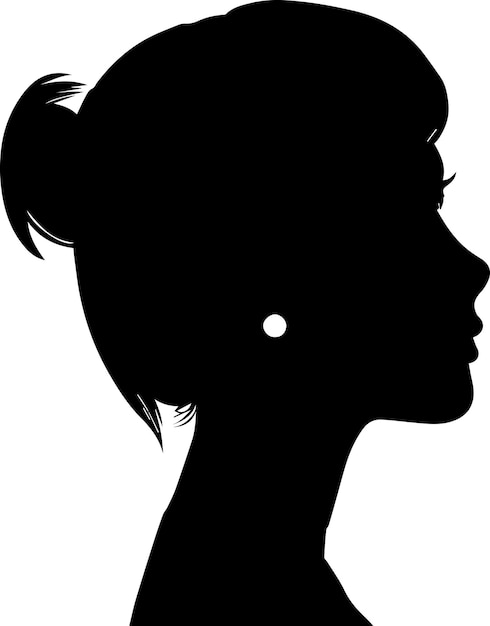 Vetor ilustração de silhueta vetorial de perfil feminino 28