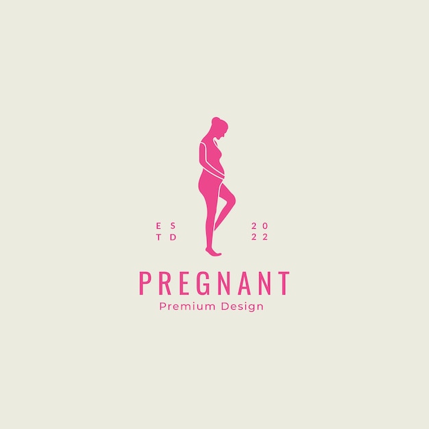 Ilustração de símbolo de ícone gráfico de vetor de design de logotipo de senhora grávida