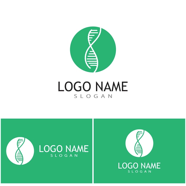 Ilustração de símbolo de vetor de modelo de logotipo de gene de dna