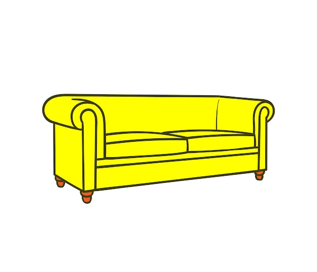 Ilustração de sofá de cor plana