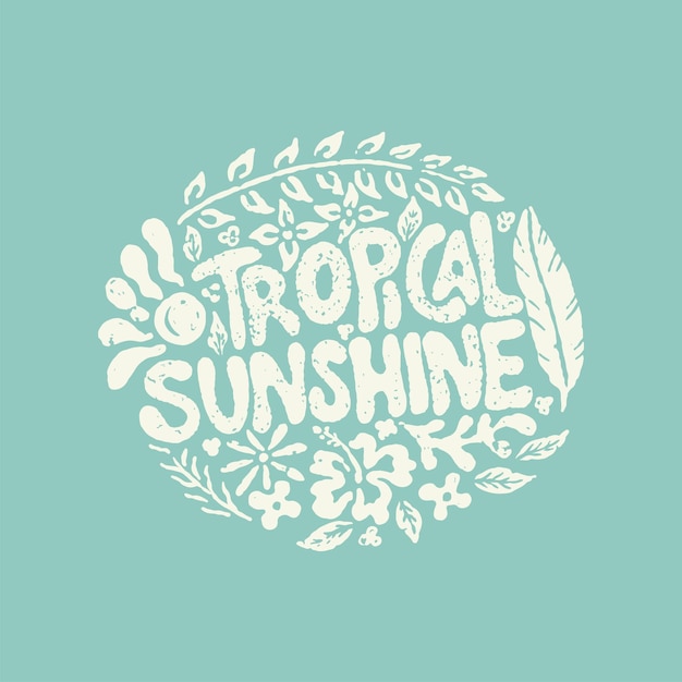 Vetor ilustração de sol gráfico tropical design de verão insígnia de planta tipografia de praia vintage letras