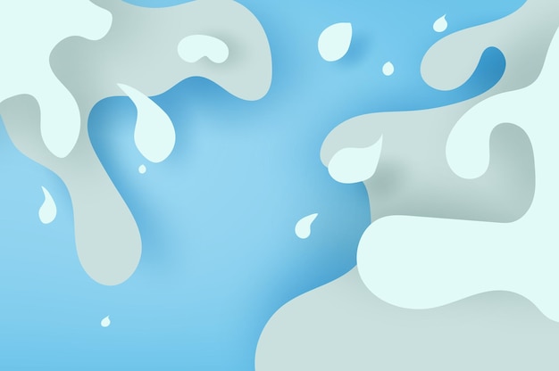 ilustração de sombra de gradientes de respingo de água simples. Gota de água refrescante fresca Splashing.Creative corte de papel e design de artesanato.