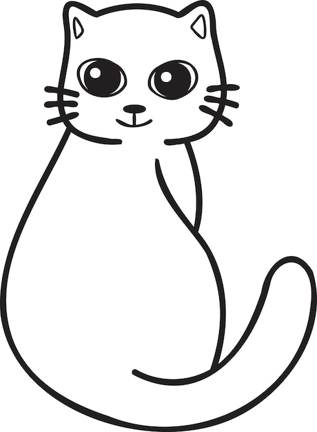 Ilustração de sorriso de gato bonito desenhado à mão em estilo doodle